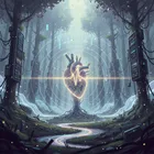 A soft pulse of light in darkness, like a mechanical heartbeat